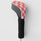 Rosa Red Checkered Gingham Pattern Golf Headcover (angewinkelt)
