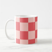 Rosa Red Checkered Gingham Pattern Kaffeetasse (Links)
