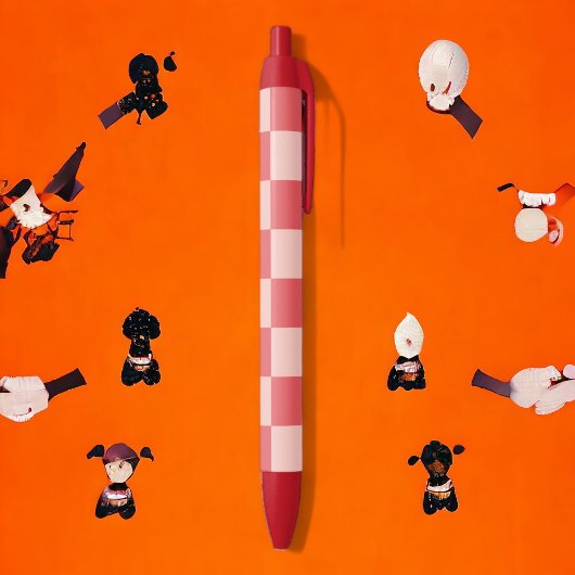 Rosa Red Checkered Gingham Pattern Kugelschreiber