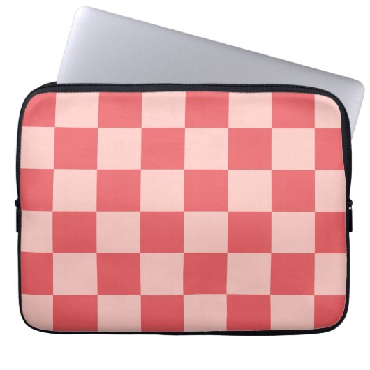 Rosa Red Checkered Gingham Pattern Laptopschutzhülle (Vorderseite)