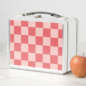 Rosa Red Checkered Gingham Pattern Metall Brotdose (Beispiel)