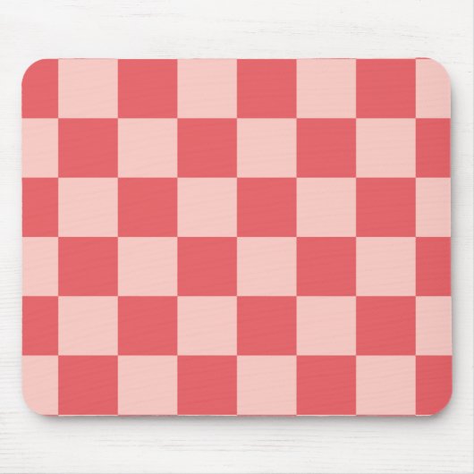 Rosa Red Checkered Gingham Pattern Mousepad (Vorne)