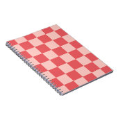 Rosa Red Checkered Gingham Pattern Notizblock (Rechte Seite)