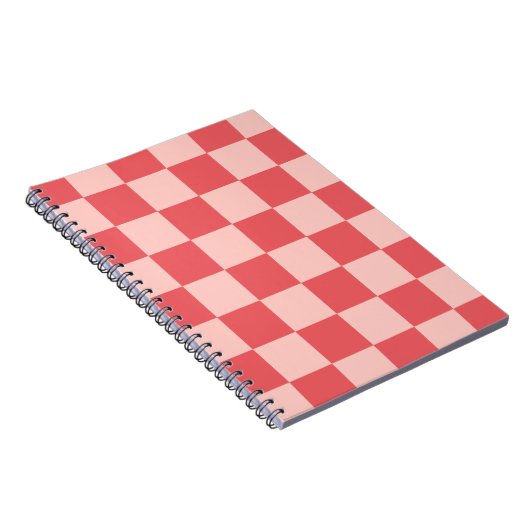 Rosa Red Checkered Gingham Pattern Notizblock (Rechte Seite)