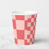 Rosa Red Checkered Gingham Pattern Pappbecher (Links)