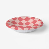 Rosa Red Checkered Gingham Pattern Pappteller (Gewinkelt)
