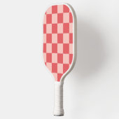 Rosa Red Checkered Gingham Pattern Pickleball Schläger (Links)