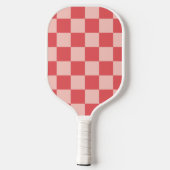 Rosa Red Checkered Gingham Pattern Pickleball Schläger (Rückseite)