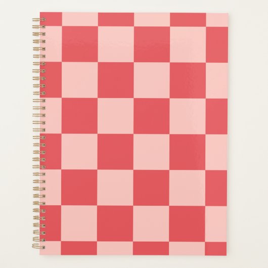 Rosa Red Checkered Gingham Pattern Planer (Vorderseite)