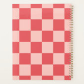 Rosa Red Checkered Gingham Pattern Planer (Rückseite)