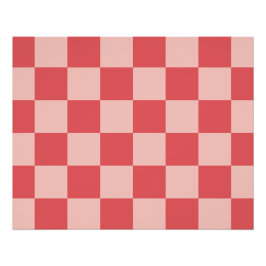 Rosa Red Checkered Gingham Pattern Poster