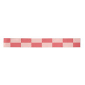 Rosa Red Checkered Gingham Pattern Satinband (Vorderseite)