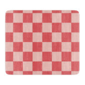 Rosa Red Checkered Gingham Pattern Schneidebrett (Vorderseite)