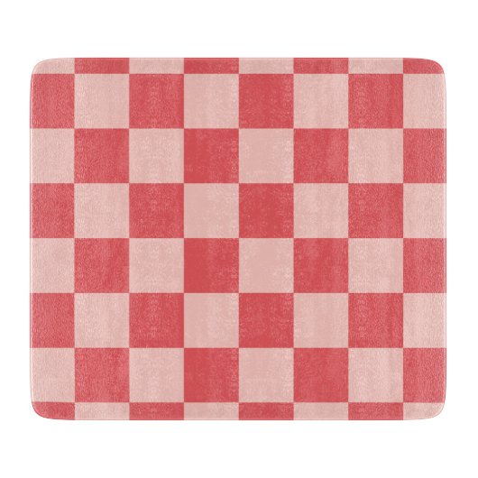 Rosa Red Checkered Gingham Pattern Schneidebrett (Vorderseite)