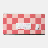 Rosa Red Checkered Gingham Pattern Schreibtischunterlage (Tastatur & Maus)