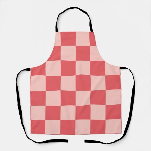 Rosa Red Checkered Gingham Pattern Schürze (Vorderseite)