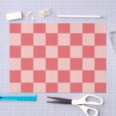Rosa Red Checkered Gingham Pattern Seidenpapier (Handwerk)