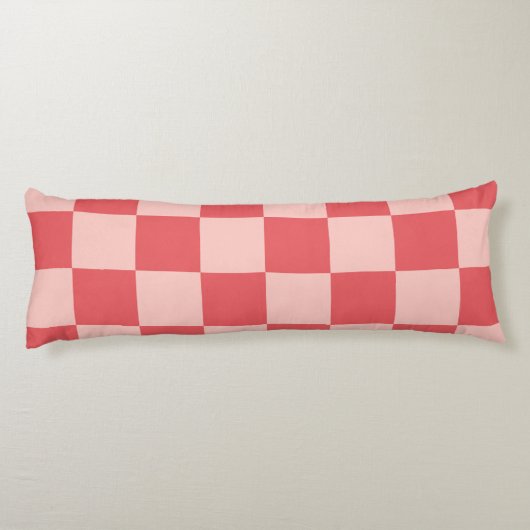 Rosa Red Checkered Gingham Pattern Seitenschläferkissen (Rückseite)