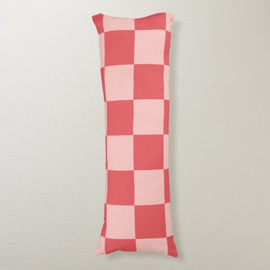Rosa Red Checkered Gingham Pattern Seitenschläferkissen (Vorderseite Vertikal)