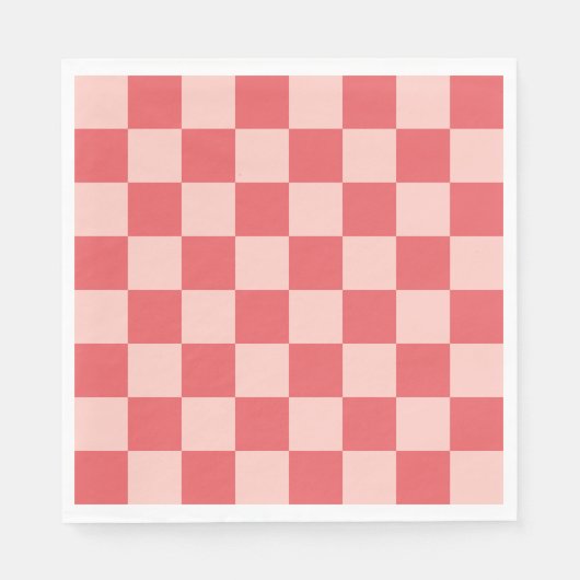 Rosa Red Checkered Gingham Pattern Serviette (Vorderseite)