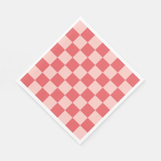 Rosa Red Checkered Gingham Pattern Serviette (Ecke)