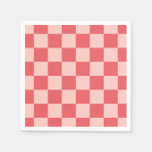 Rosa Red Checkered Gingham Pattern Serviette (Vorderseite)