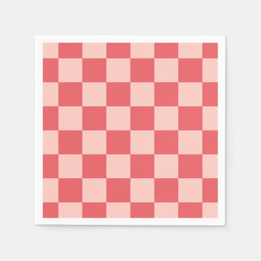 Rosa Red Checkered Gingham Pattern Serviette (Vorderseite)