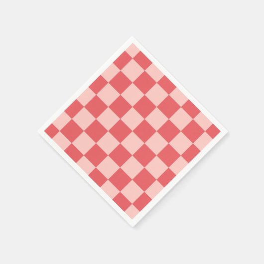 Rosa Red Checkered Gingham Pattern Serviette (Ecke)