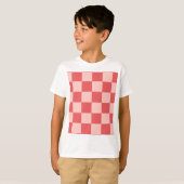 Rosa Red Checkered Gingham Pattern T-Shirt (Vorne ganz)