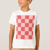 Rosa Red Checkered Gingham Pattern T-Shirt (Vorderseite)