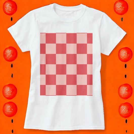 Rosa Red Checkered Gingham Pattern T-Shirt