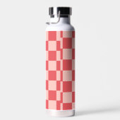 Rosa Red Checkered Gingham Pattern Trinkflasche (Rechts)