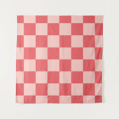 Rosa Red Checkered Gingham Pattern Wandteppich (Vorderseite (Horizontal))