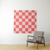 Rosa Red Checkered Gingham Pattern Wandteppich (Beispiel (Horizontal))