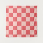 Rosa Red Checkered Gingham Pattern Wandteppich (Vorderseite)
