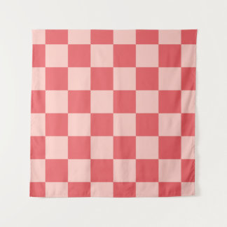 Rosa Red Checkered Gingham Pattern Wandteppich