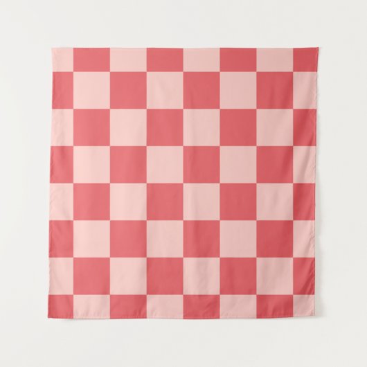 Rosa Red Checkered Gingham Pattern Wandteppich (Vorderseite)