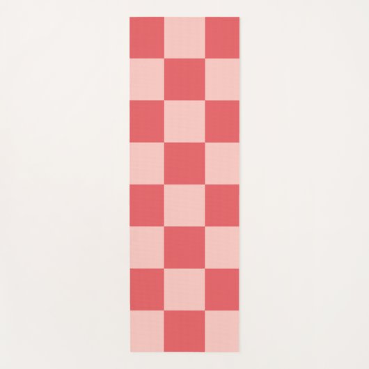 Rosa Red Checkered Gingham Pattern Yogamatte (Vorderseite)