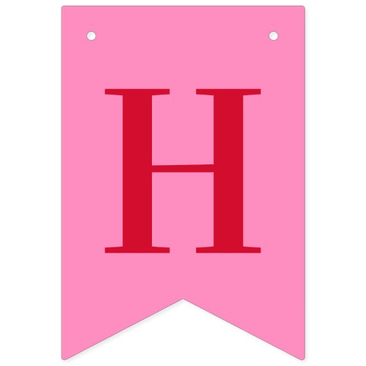 Rosa Red Chic Happy Birthday Wimpelkette (Zweite Fahne)