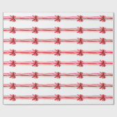Rosa Red Christmas Bows Holiday Geschenkpapier (Flach)