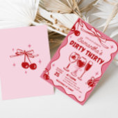 Rosa Red Dirty 30 Geburtstagsparty Einladung