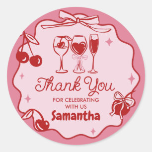 Rosa Red Dirty 30 Geburtstagsparty Runder Aufkleber