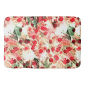 Rosa Red Dirty Polka Dot Grunge Badematte (Vorderseite)