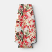 Rosa Red Dirty Polka Dot Grunge Flaschenkühler (Vorderseite)