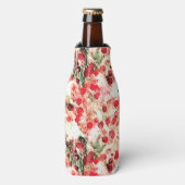 Rosa Red Dirty Polka Dot Grunge Flaschenkühler (Flaschenvorderseite)