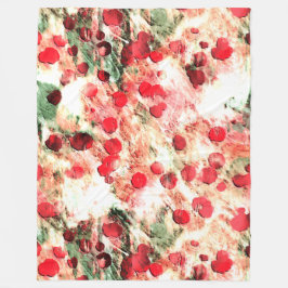 Rosa Red Dirty Polka Dot Grunge Fleecedecke