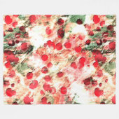 Rosa Red Dirty Polka Dot Grunge Fleecedecke (Vorderseite (Horizontal))