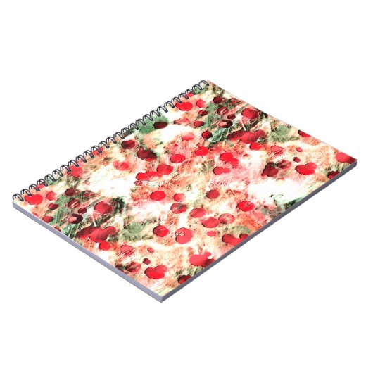 Rosa Red Dirty Polka Dot Grunge Notizblock (Linke Seite)
