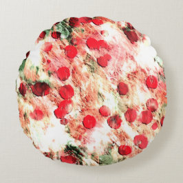 Rosa Red Dirty Polka Dot Grunge Rundes Kissen