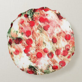 Rosa Red Dirty Polka Dot Grunge Rundes Kissen